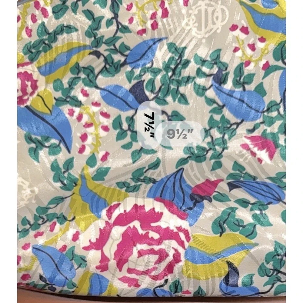 Vintage Christian Dior 2pc Cosmetic Bag Set Floral